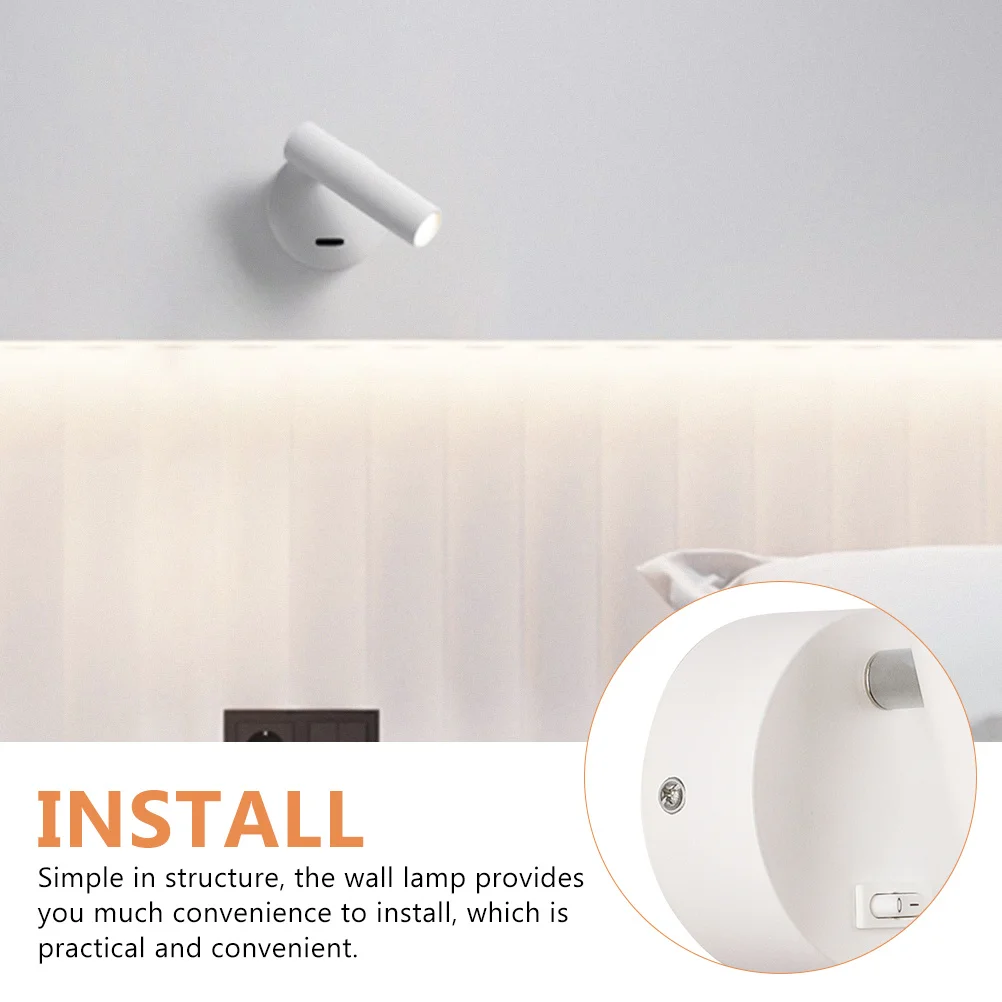 

1Set Modern Simple Style Reading Wall Lamp Bedside One-Head Light Indoor Room Wall Light Wall-Mounted One-Head Lamp