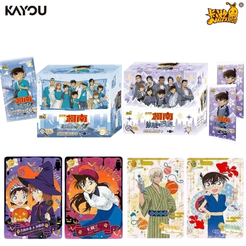 KAYOU Detective Conan Anime Trading Cards Edogawa Conan Themed Flash Cards Booster Box Holiday Souvenir Collectible Cards