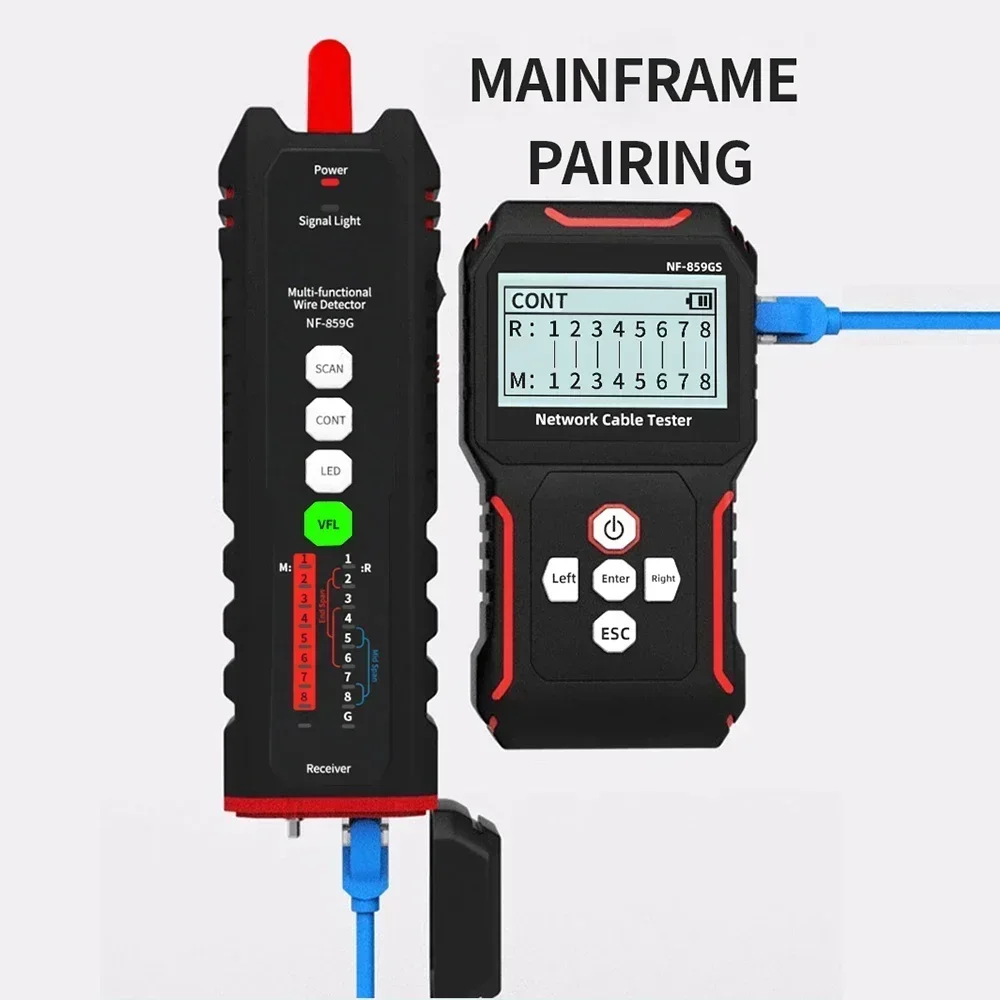 ZHOUCE NF-859GS Network Tester Cable Finder with Crystal Head Crimping Line Test Function Portable Patrol VNA Type Charging