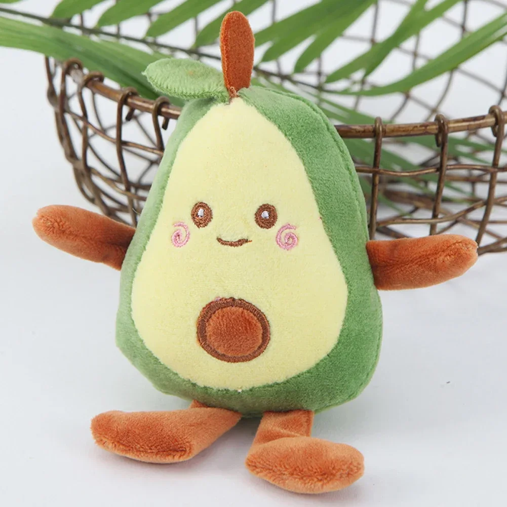 12cm Cute Cartoon Avocado Pendant Avocado Fruit Plush Toy Kawaii Stuffed Doll Plush Keychain Bag Pendant Birthday Gift for Kids