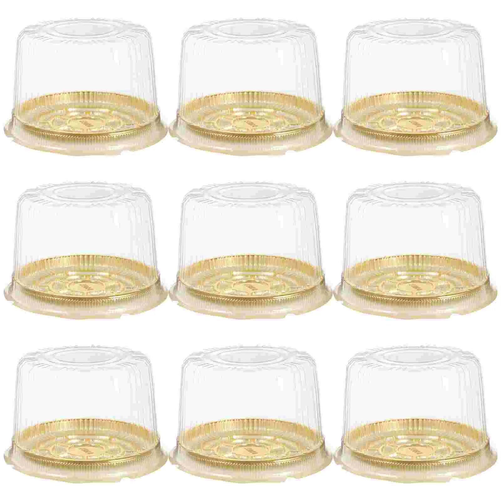 10 Pcs Cake Cheese Storage Box Containers Carriers with Lids Clear Round Mousse Pie Plastic for The Pet Biscuit