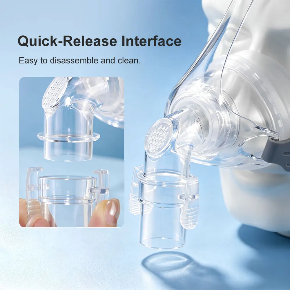 CPAP Nasal Mask Liquid Soft Silicone Cushion Stable Wearing Quick‑Release Connector for Sleep Breathing Replacement Accessories