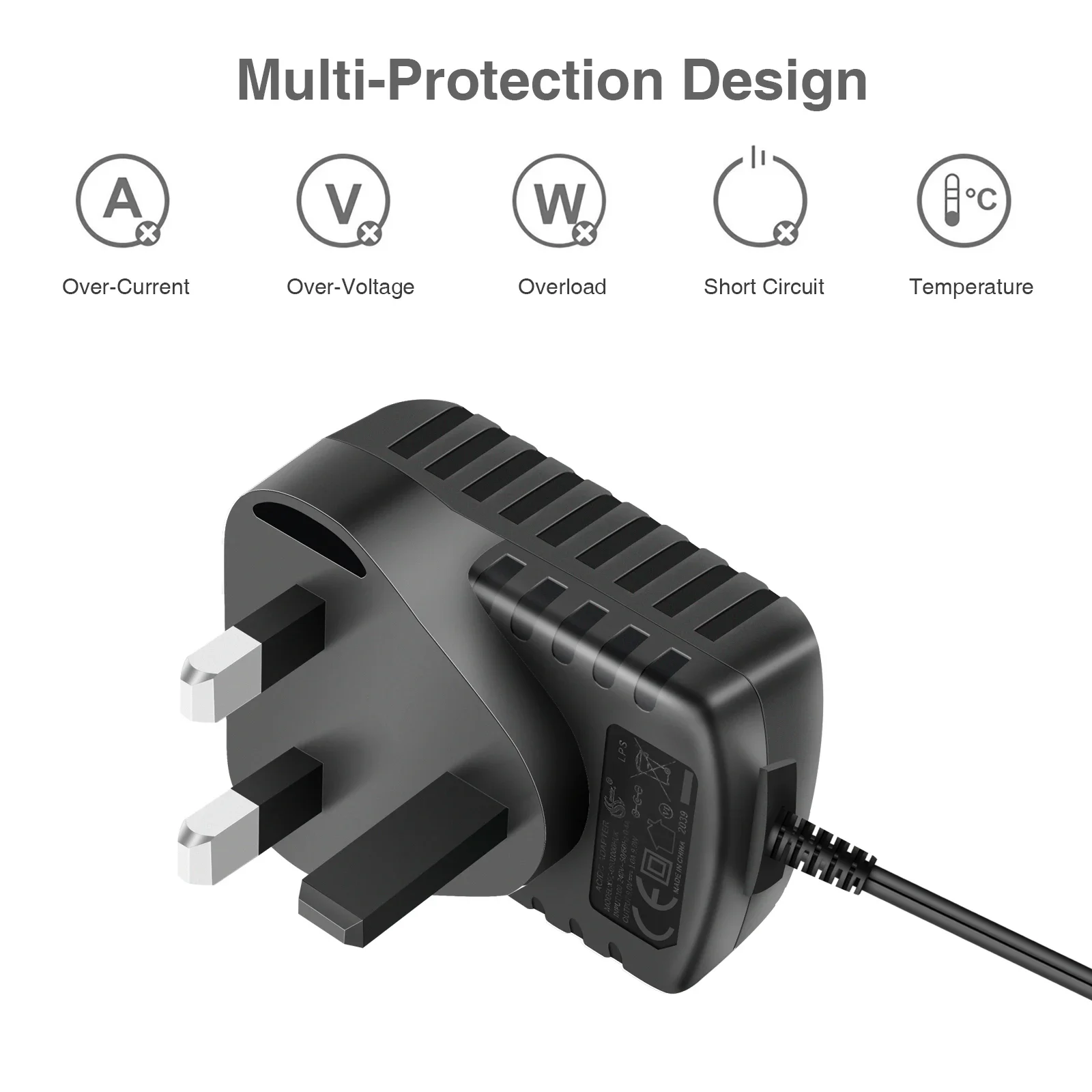 مصدر طاقة ompact 6-Output - 9V 1000mA لألواح السفر، يناسب Boss/Padals، خفيف الوزن #6