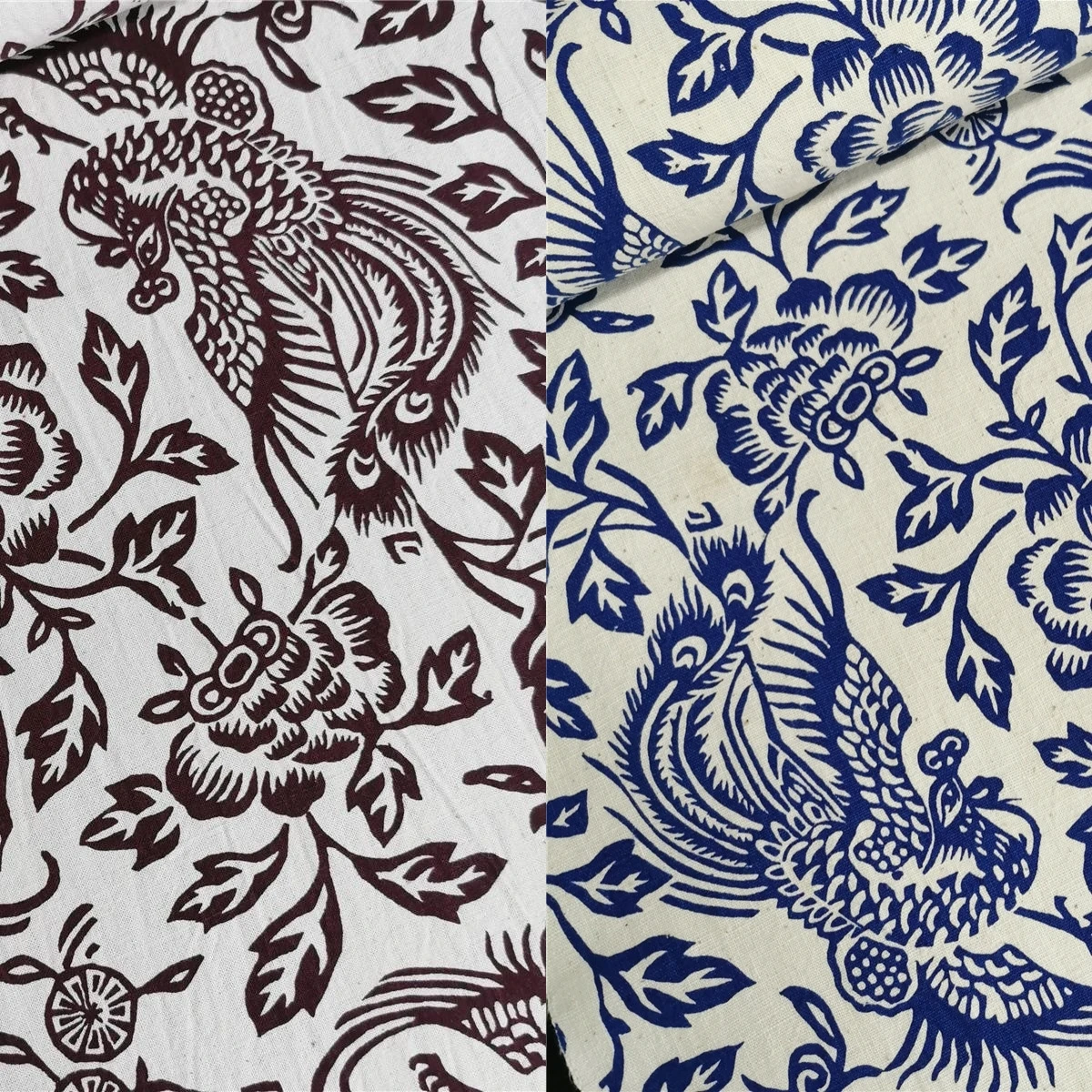 

CF650A Ручное плетение Phoenix Peony 100% хлопчатобумажная ткань, грубая ткань ручной работы для украшения дверных штор, скатерть