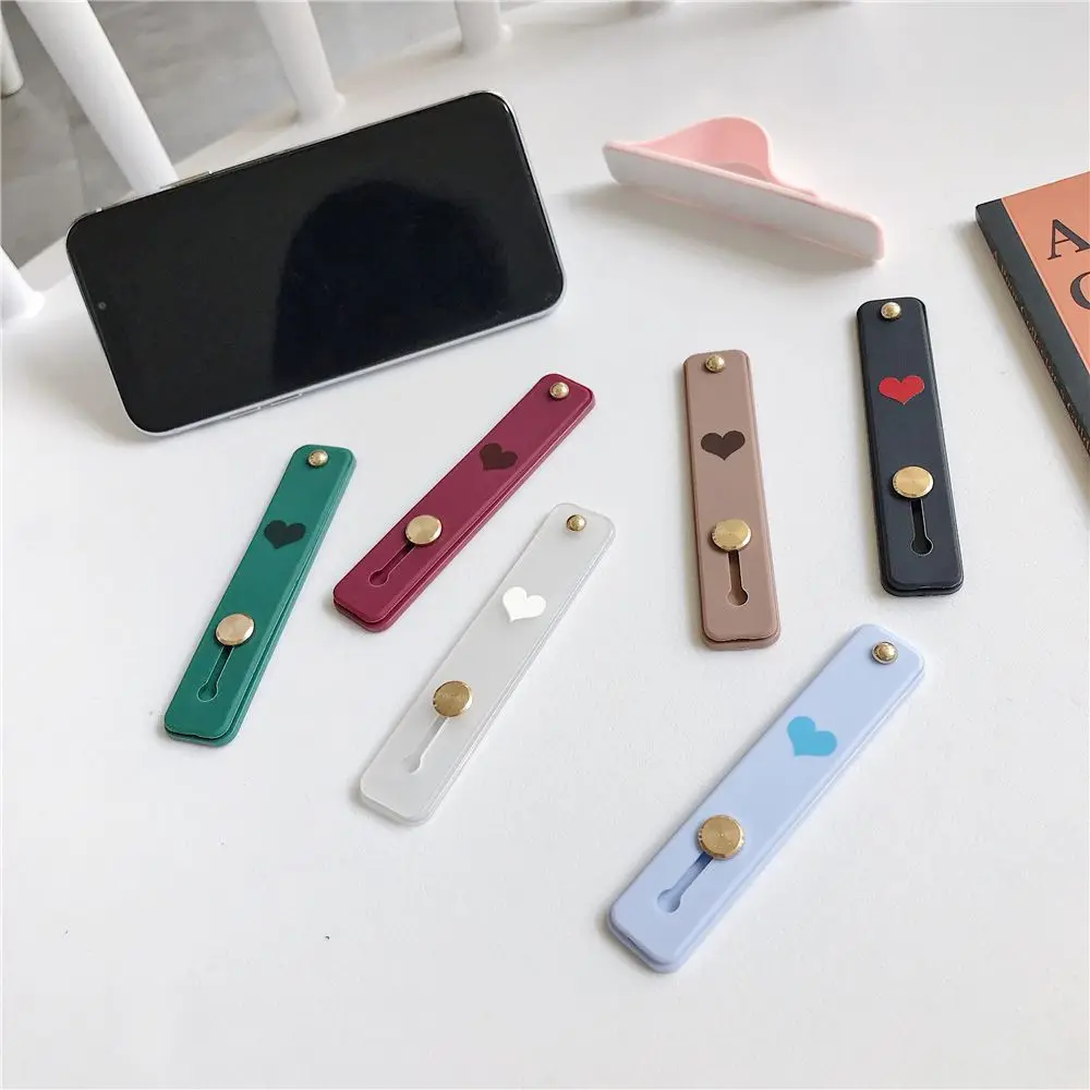 Candy Color Hand Band Silicone Grip Stand Phone Holder Finger Ring Push Pull