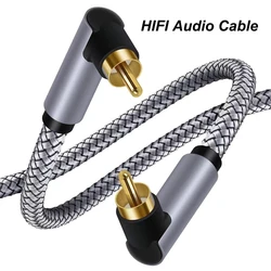 Kabel Audio HIFI 90 stopni cyfrowy RCA do RCA męski współosiowy Amplifer SPDIF pozłacany do kina domowego akcesoria HDTV