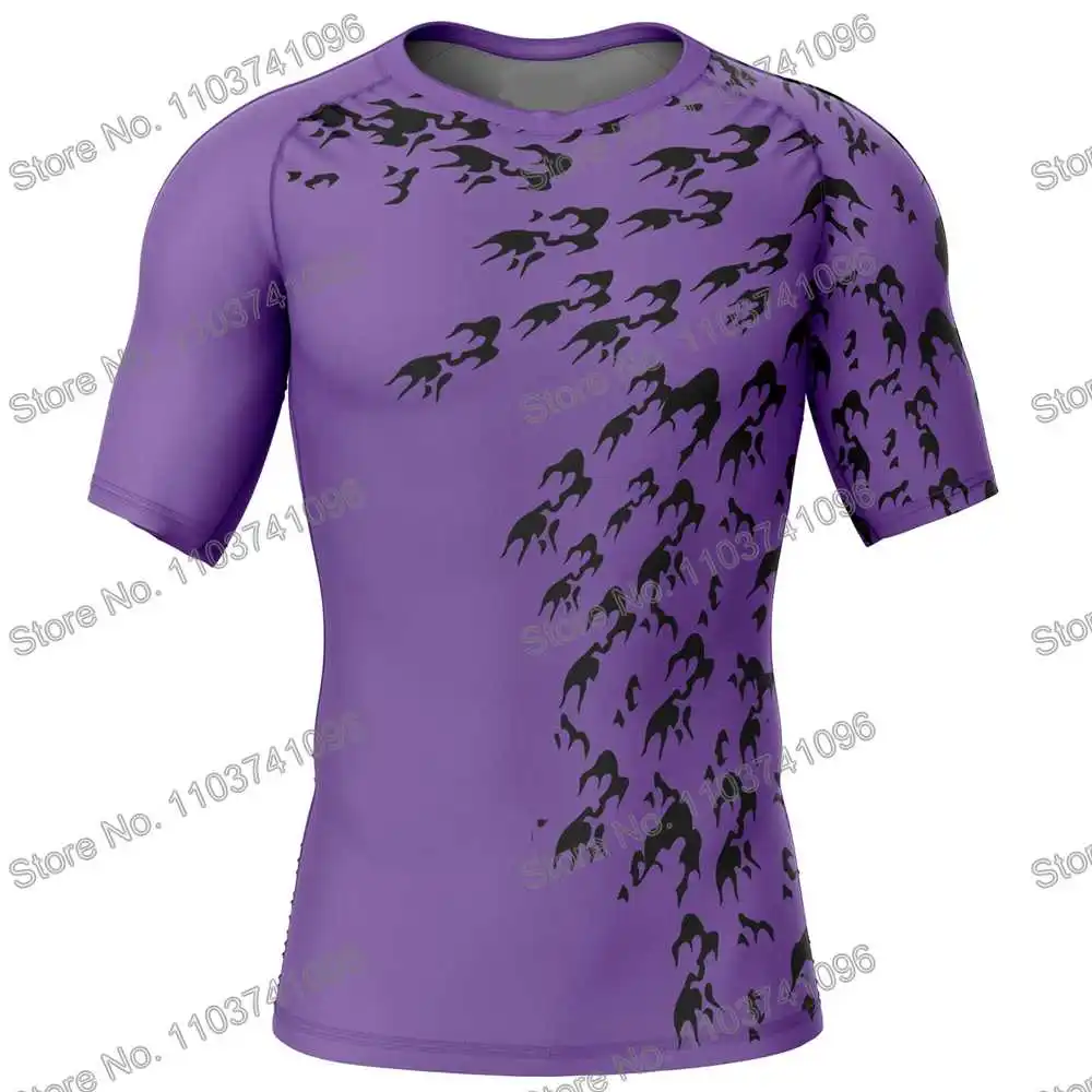 

Purple 3D Printed Short-sleeved T-shirt Loose plus size Casual Fitness Top
