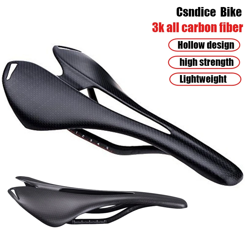 

Сверхлегкое велосипедное сиденье из углеродного волокна 3K для горных и шоссейных велосипедов - прочный аксессуар для велосипеда