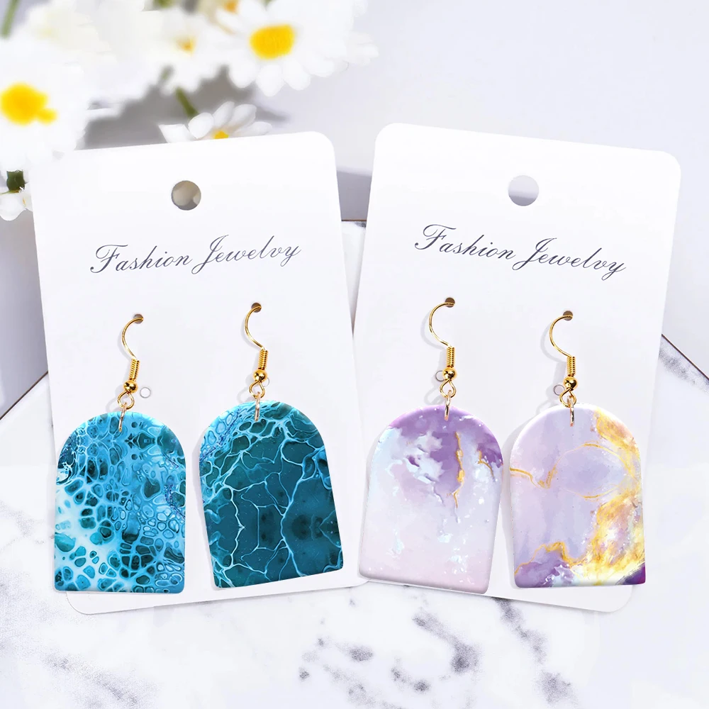 Water Ripple Abstract Pattern Soft Ceramic Earrings Water Soluble Disposable Stickers For DIY Jewelry Making Decal 2025