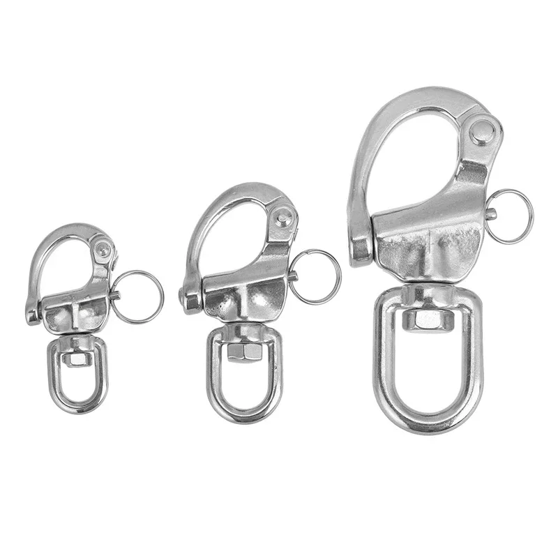 316 Stainless Steel Swivel Shackle Quick Release Boat Anchor Chain Eye Shackle Swivel Snap Hook for Marine Architectural