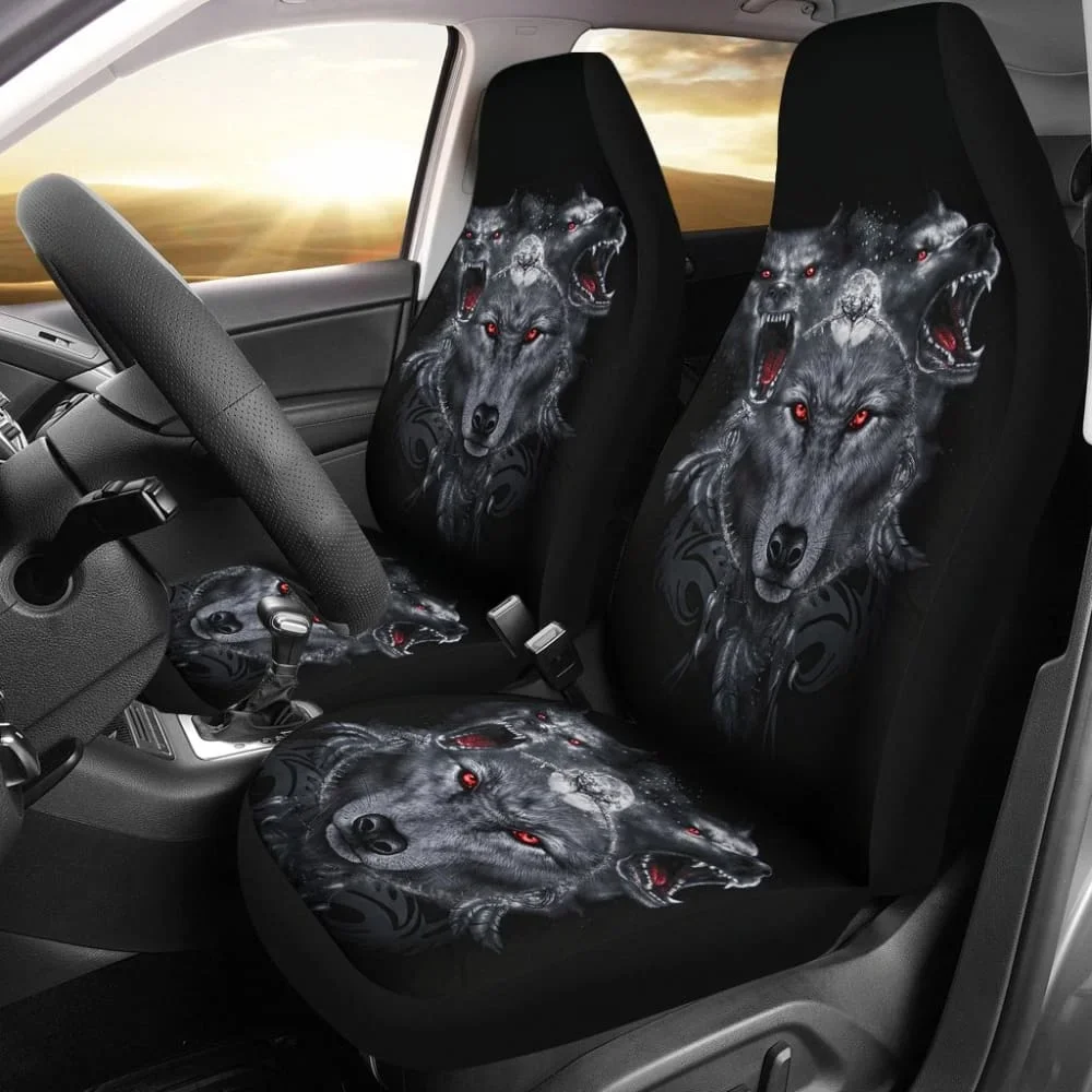 Cerberus God Wolf Car Seat Covers 211502,Pack of 2 Universal Front Seat Protective Cover