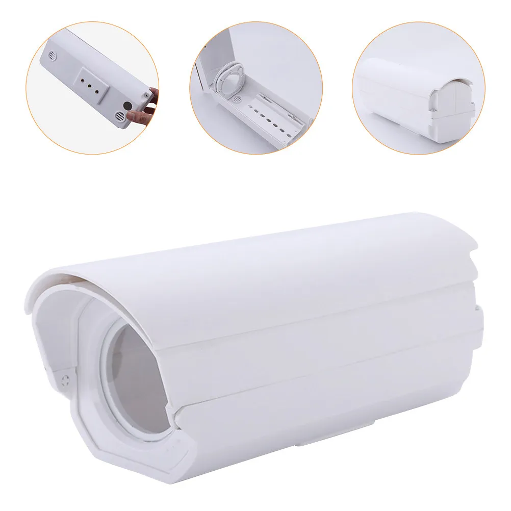 Security Camera Protective Cover Waterproof Plastic Flip Case High Transmittance Lens Heat Dissipation Slot Anti Fog Monitor