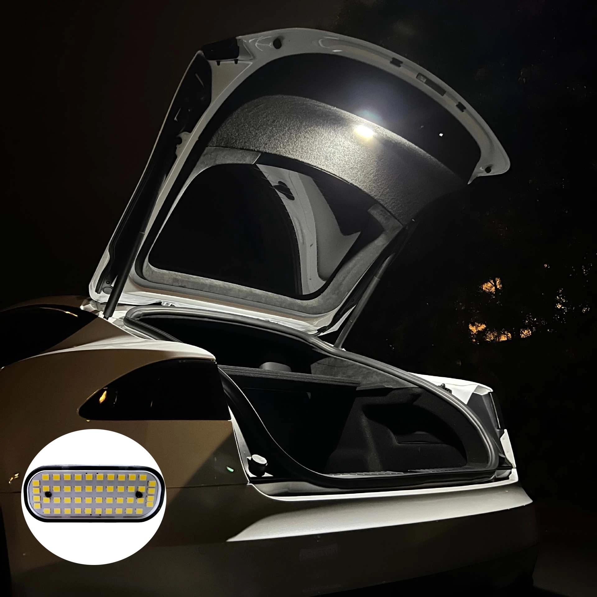 

48 светодиодных ламп для освещения багажника Tesla Model Y, оригинальный разъем, замена освещения багажного отделения, аксессуары 2025