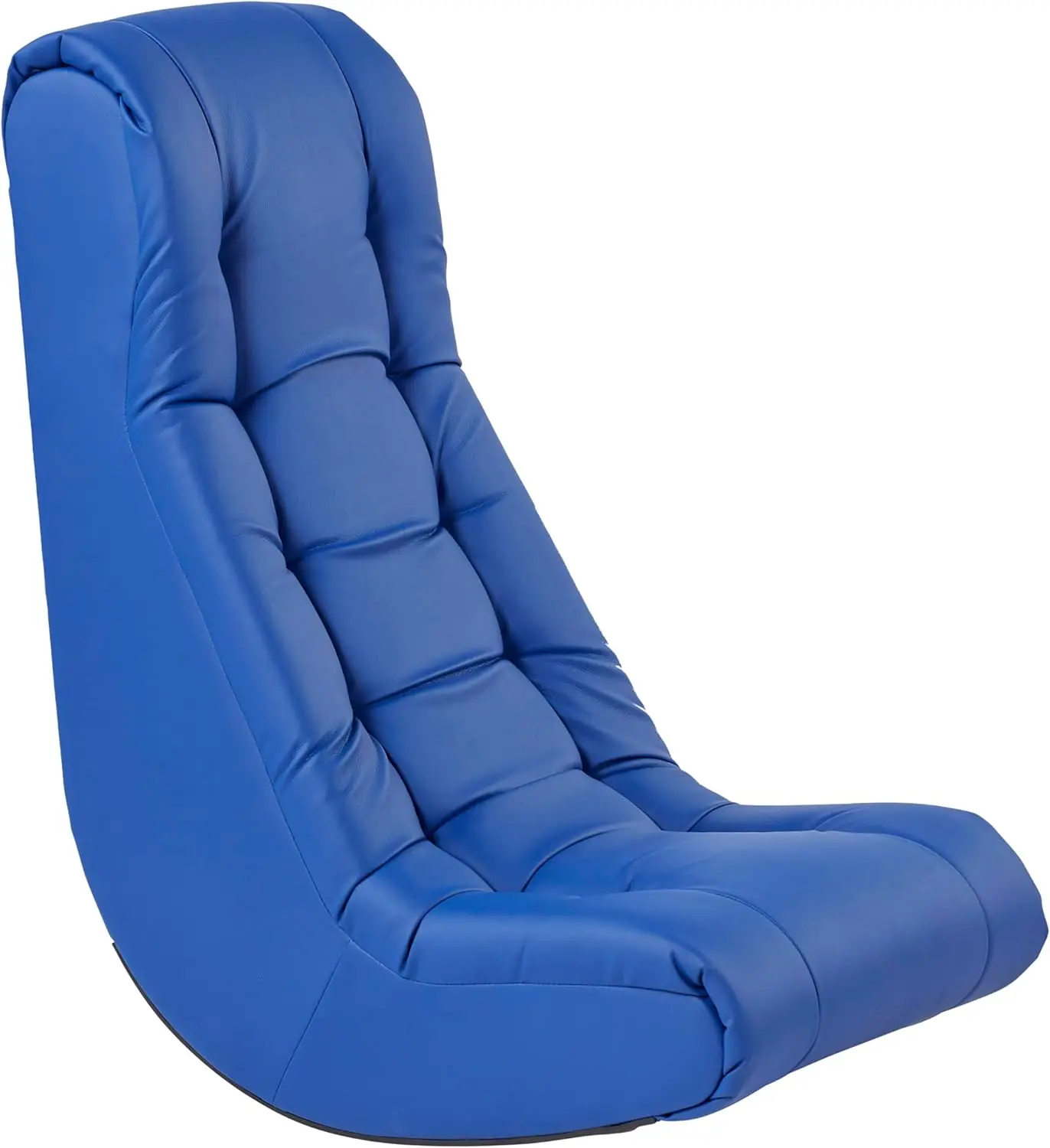 Blue Soft Tufted Floor Rocker for Reading, Gaming, Meditating, TV - Cushioned for Kids, Teens and Adults