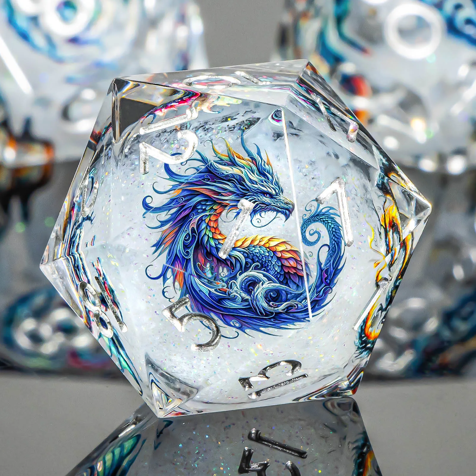 

DnD Dice Set D&D, Polyhedral Sharp Edge Liquid Core Dice, Resin Dungeon and Dragon Dice for Role Playing D20 D12 D10 D8 D6 D4