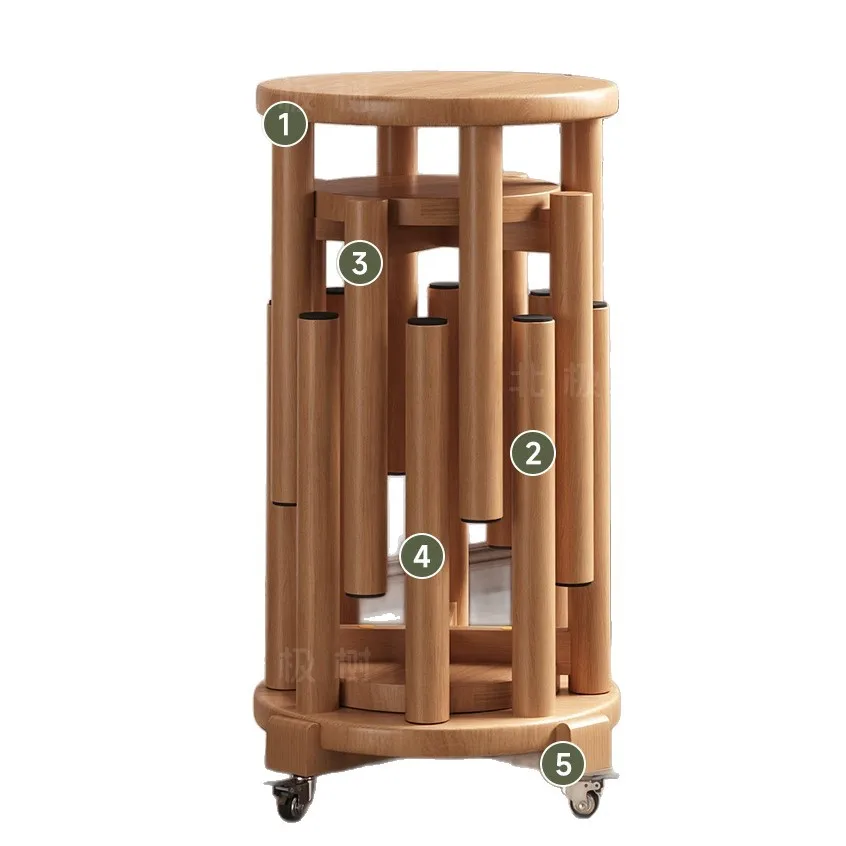 #dining chair,solid wood round stool, living room chair, 4-in-1 stacking stool, combination stool, dining  leisure