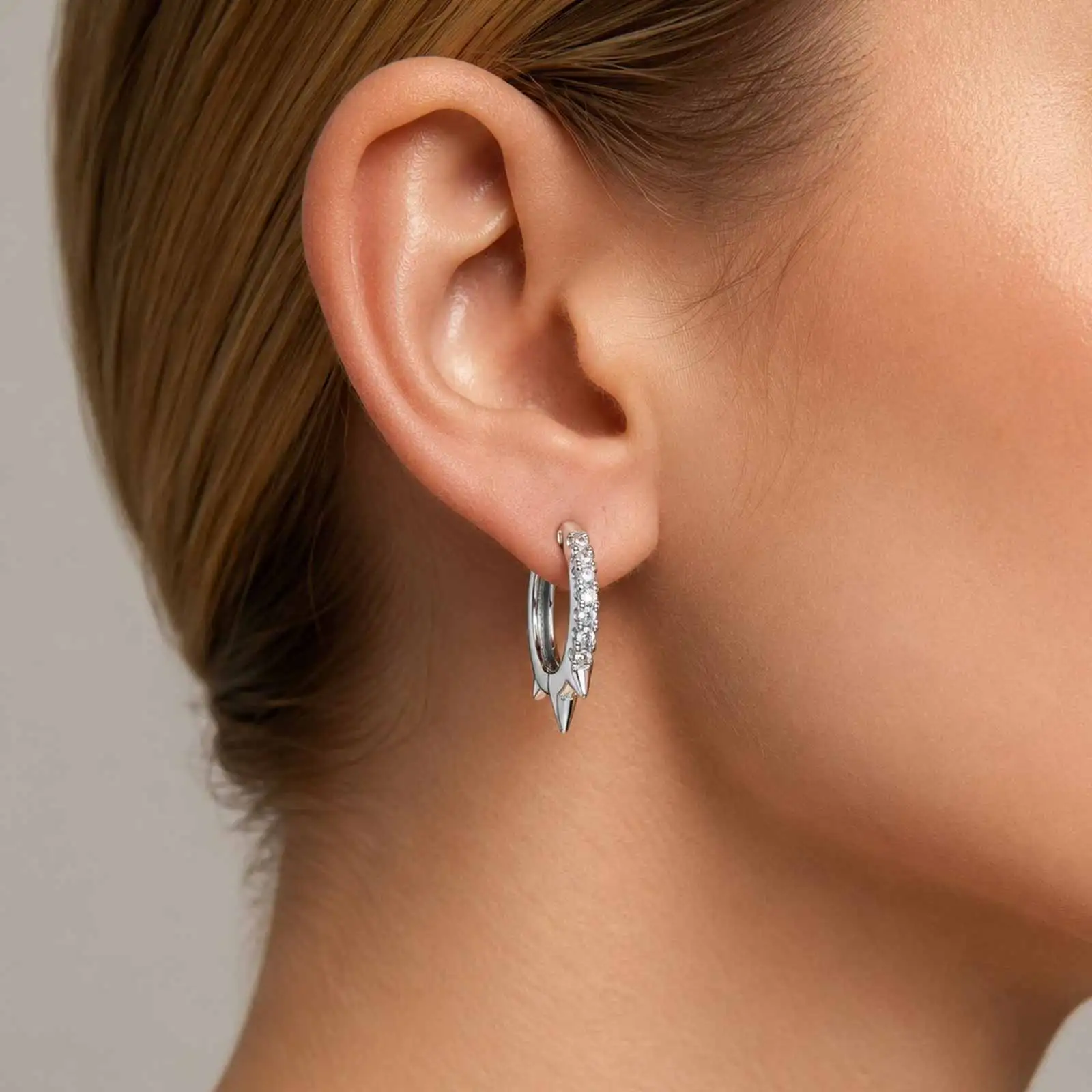 Cubic Zirconia Small Hoop Earrings 18K Gold Plated Cartilage Huggie Layered Stackable Punk Ear Jewelry Gifts