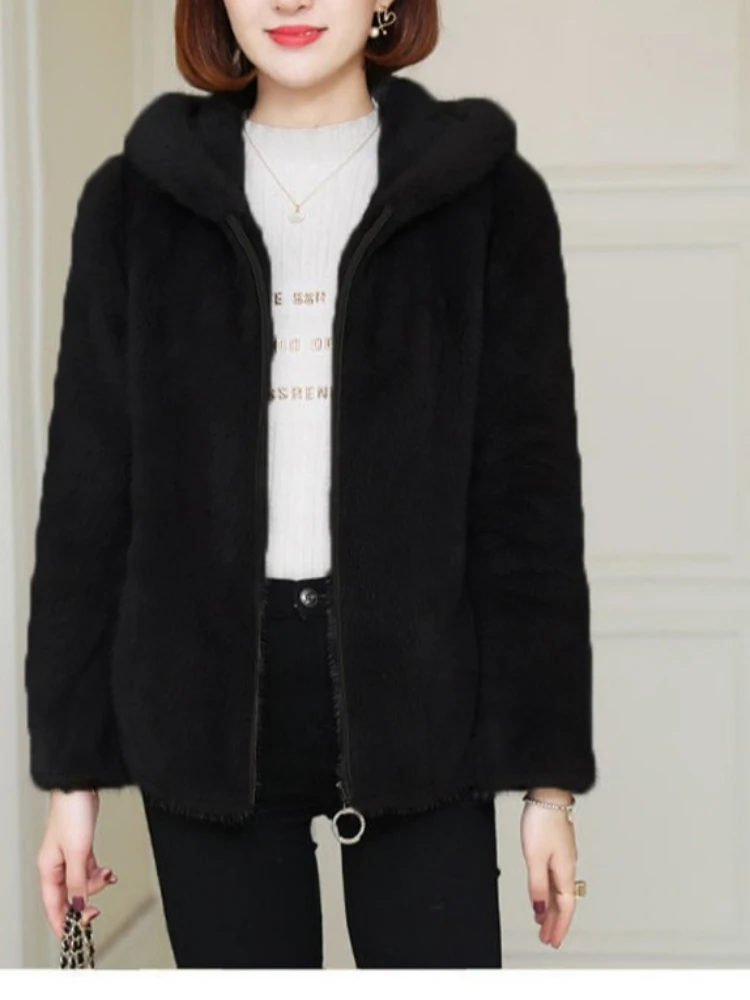 سميكة الشتاء موضة هوديس كم طويل الصلبة المرجان الصوف خندق الملابس النسائية فضفاضة جيوب عادية الكورية شيك القمم #2