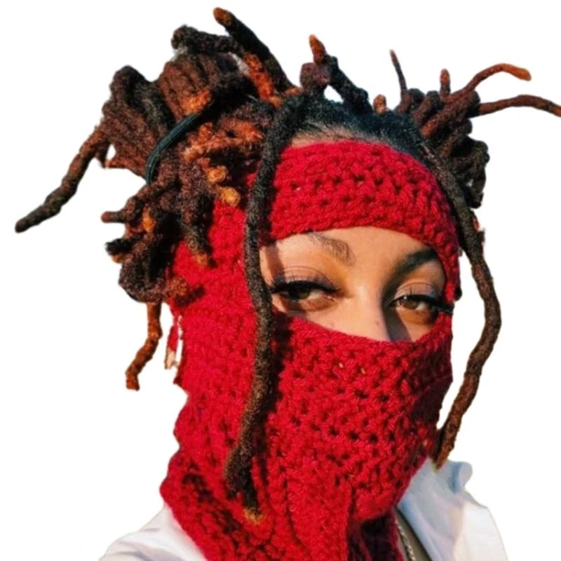 400A Empty Top Balaclava Neck Protect Hat Eyes Exposed Winter Hat for Adult Teens