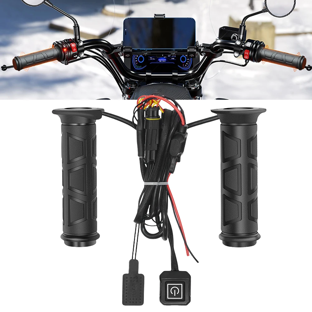 Empuñaduras calentadas a mano para motocicleta DC 12V, Control inteligente de temperatura, calentador de manillar ATV, piezas de motocicleta impermeables de 3 engranajes para invierno