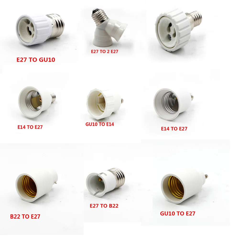 1PC E27 to GU10 ceramics Lamp Holder Adapter Fireproof Material Lamp Holder Converters Socket Adapter light Bulb Base For home