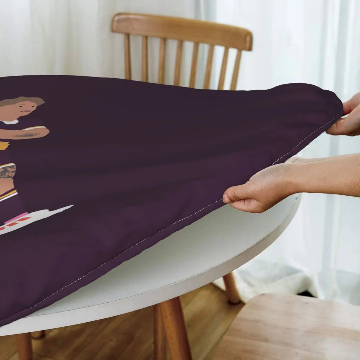 Reece Walsh Waterproof Round Tablecloth Oilproof Table Cloth for Kitchen Events Dining Table Cover