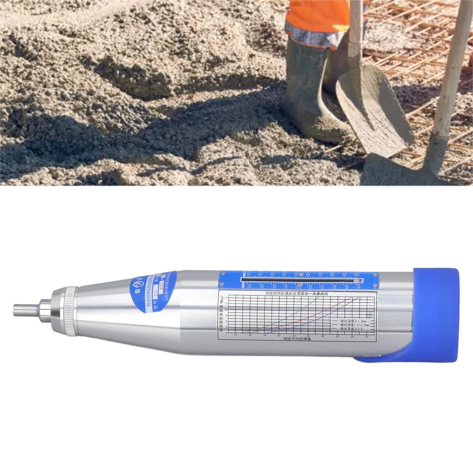 

Mortar Meter 2‑15MPA Clear Label Stainless Steel Convenient Use Concrete Strength Tester for Building Wall Road Bridge