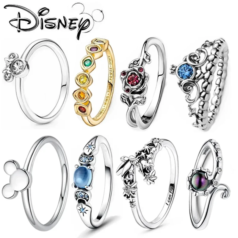 2024 All-new Disney-Mickey Mouse and Minnie Lady rings suitable for women DIY popular fashion temperament exquisite ring jewelry