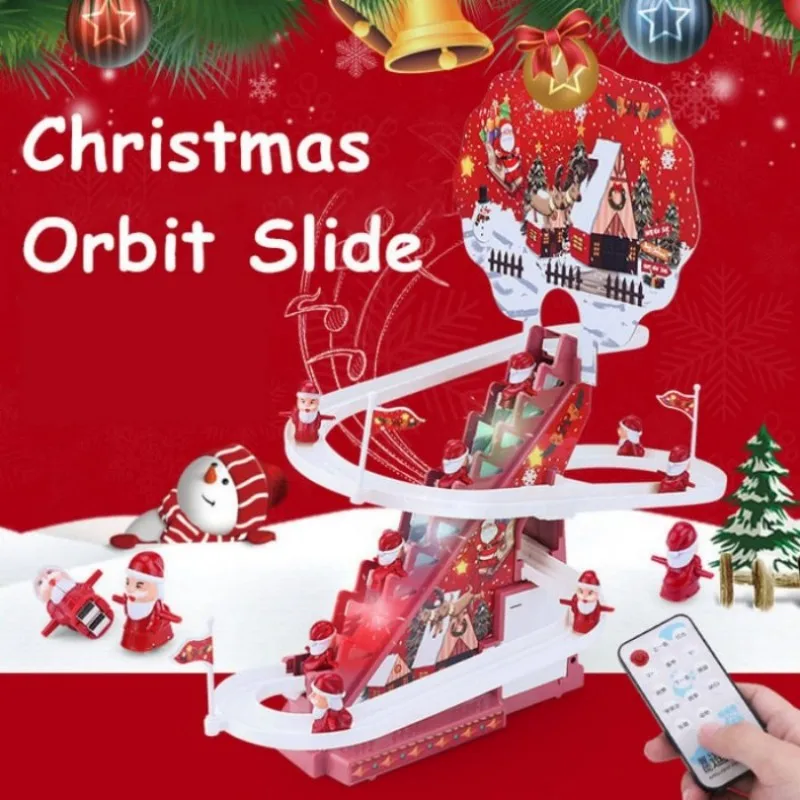 Santa Claus Electric Track Slide Toys Christmas Electric Slide Track Toy Gift Early Learning Educational Christmas Slide Toys