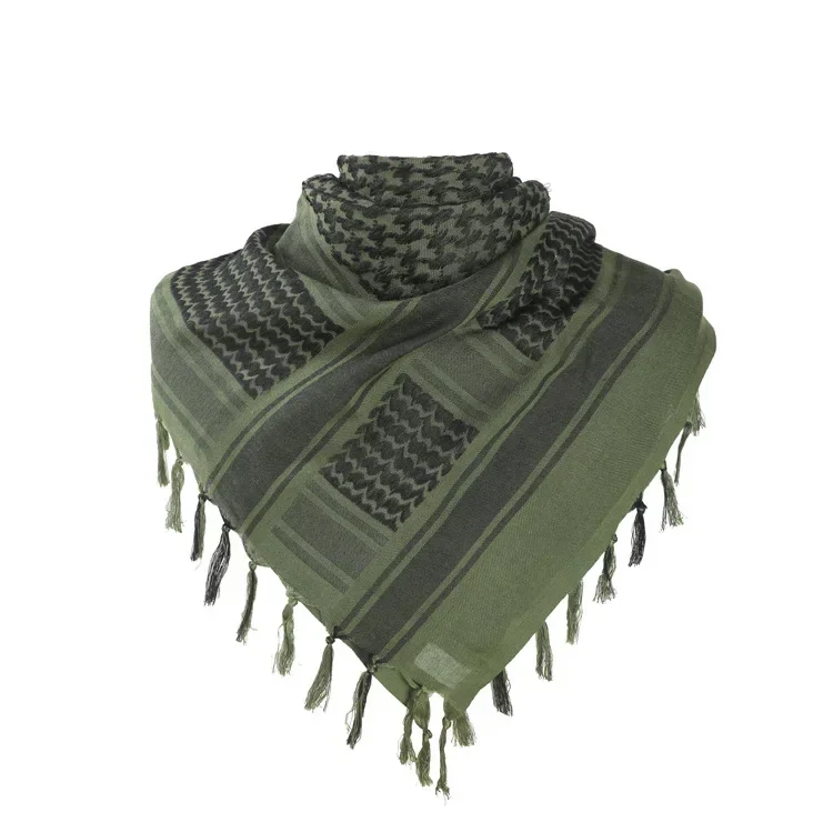 1PC Tactical Hunting Scarf Military Tactical Desert Head Neck Scarf Arab Wrap with Tassel 43x43 inches Arabic square scarf