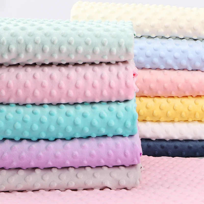 160x50cm Solid Color 3D Embossing Velvet Soft Kids Fabric For Kids Blankets, Plush Dolls, Pillows, Handmade DIY Cloth TJ7286