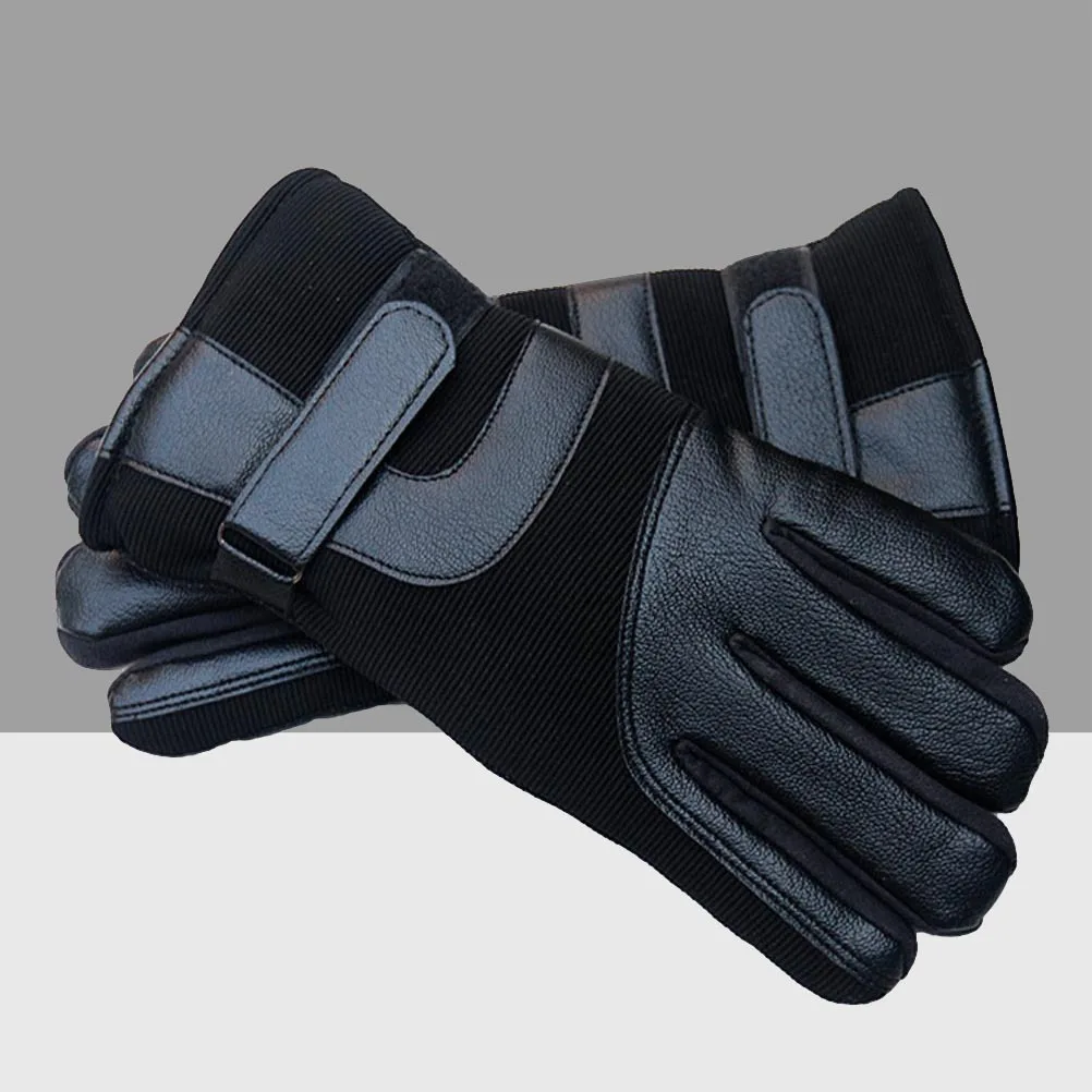

Men Winter Keep Warm Thicken Touch Screen Gloves Black Average Size Windproof Anti-Slip Gloves Cold Weather Outdoor