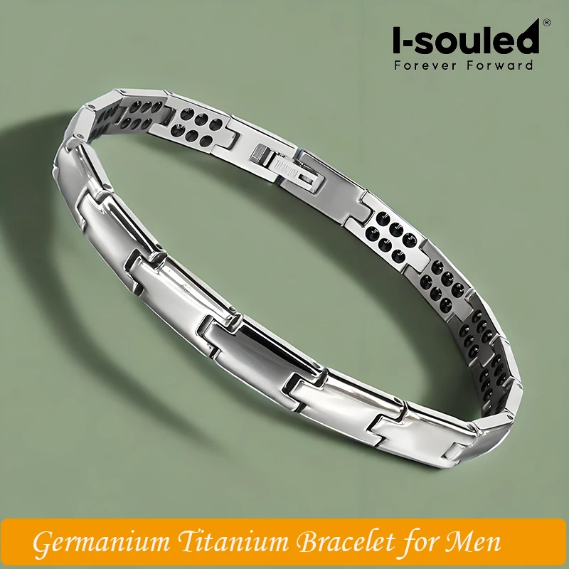 

Mirror-Polished Titanium Bracelet with Germanium for Men & Women, Simple & Fashionable