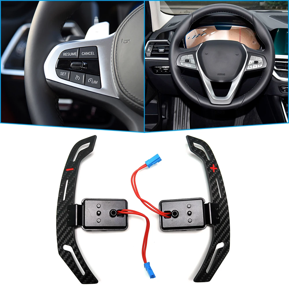For W 3 5 6 7 Series G20 G30 G32 G11 G01 G02 G05 G06 M5 Carbon Fiber Magnetic Shift Paddle Car Steering Wheel Paddle Shifter