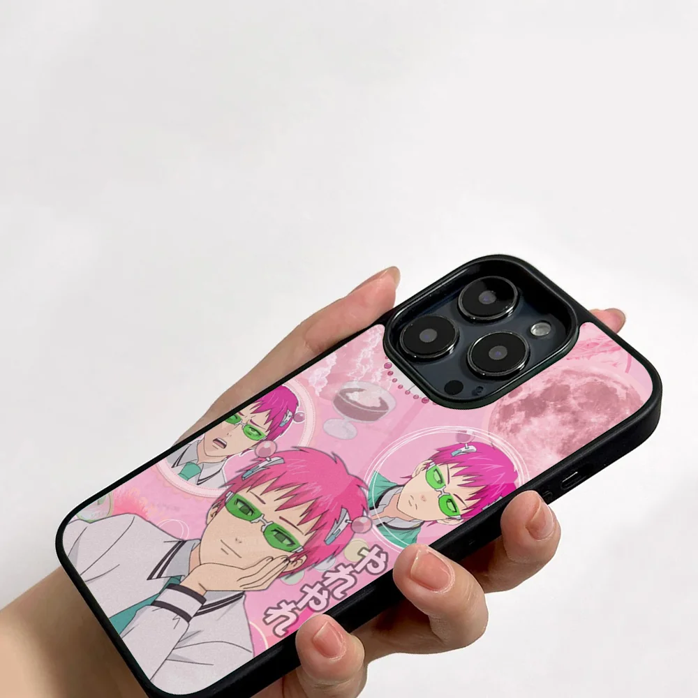 The Disastrous Life Saiki K Saiki Kusuo Phone Case For IPhone 11 12 13 14 15 16 Plus Pro Max Mirror Acrylic PC TPU Cover