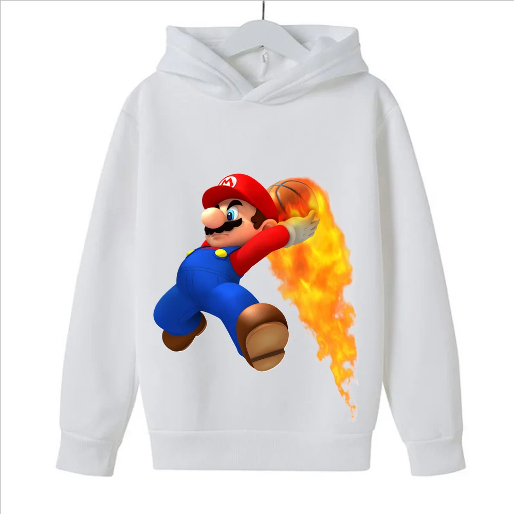 

2025 Super Marios Bros Cartoon Hooded for Kids Cotton Soft Children Tops Colorful Clothing Anime Printed Clothes Boys Girls Gift