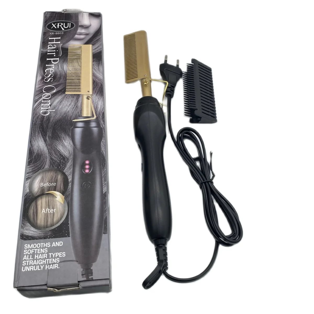 2 in1 Hot Comb Hair Straightener Electric Heating Comb Wet Dry Hair Iron Straightening Brush Hair Styling Tool