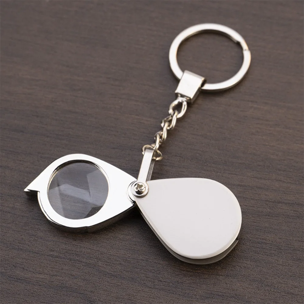 15X Folding Keychain Magnifying Glass Compact Portable Pocket Loupe Multifunctional Reading Holiday Decor Gift