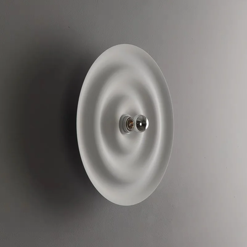Alma Wall Lamp Modern LED White circular wall lamp Minimalist background wall creative water ripple decorative ceiling light