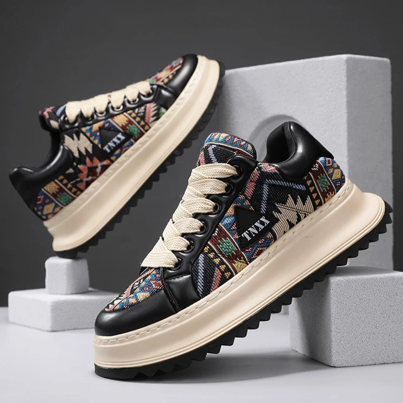 

Fashion Men Casual Shoes Platform Non-slip Men's Walking Sneakers Lightweight Male Running Shoes Breathable Platform Sport Shoes