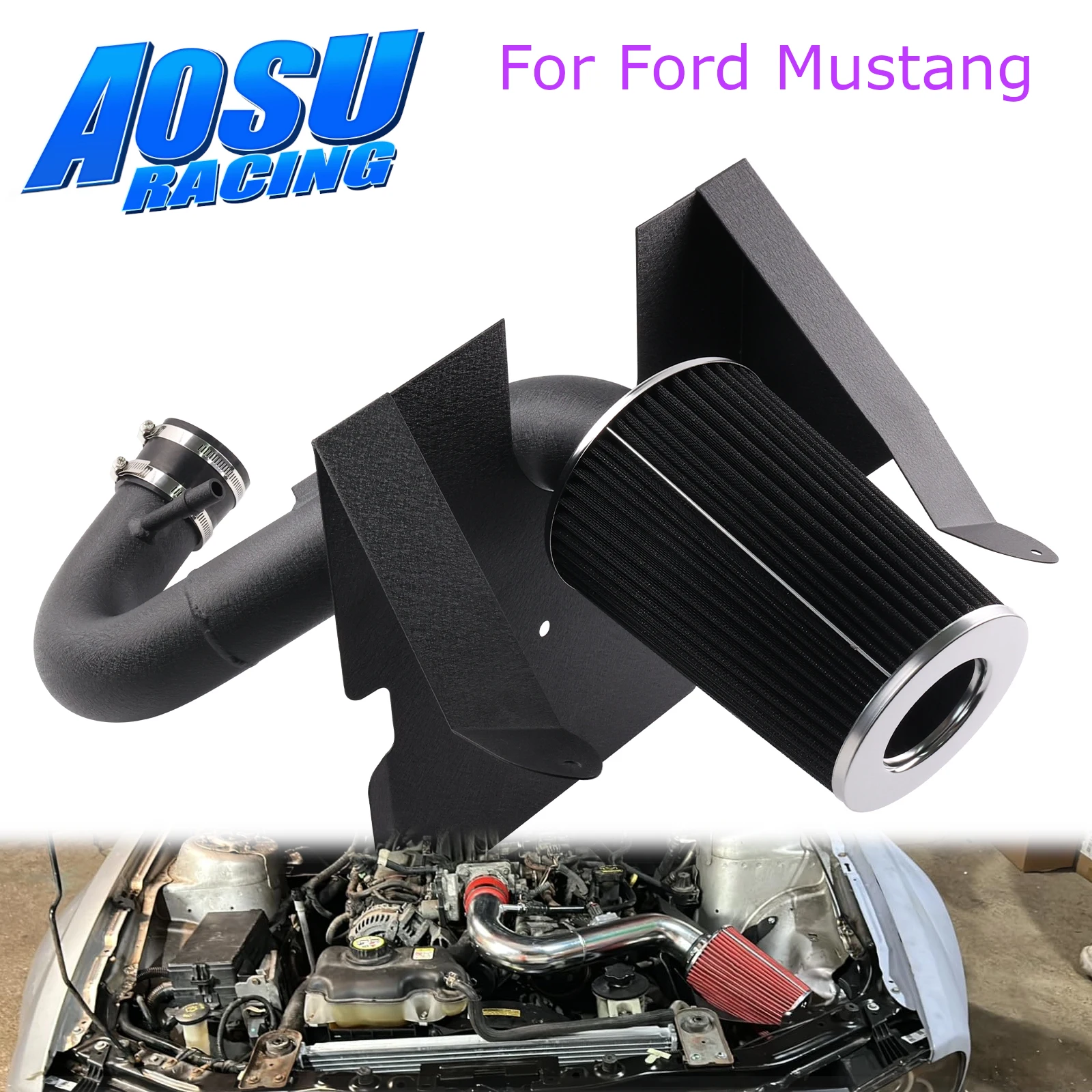 

High-performance Cold Air Intake Kit Filter Heat Shield High Flow For Ford Mustang Base Model 05-09 4.0L V6 Engine