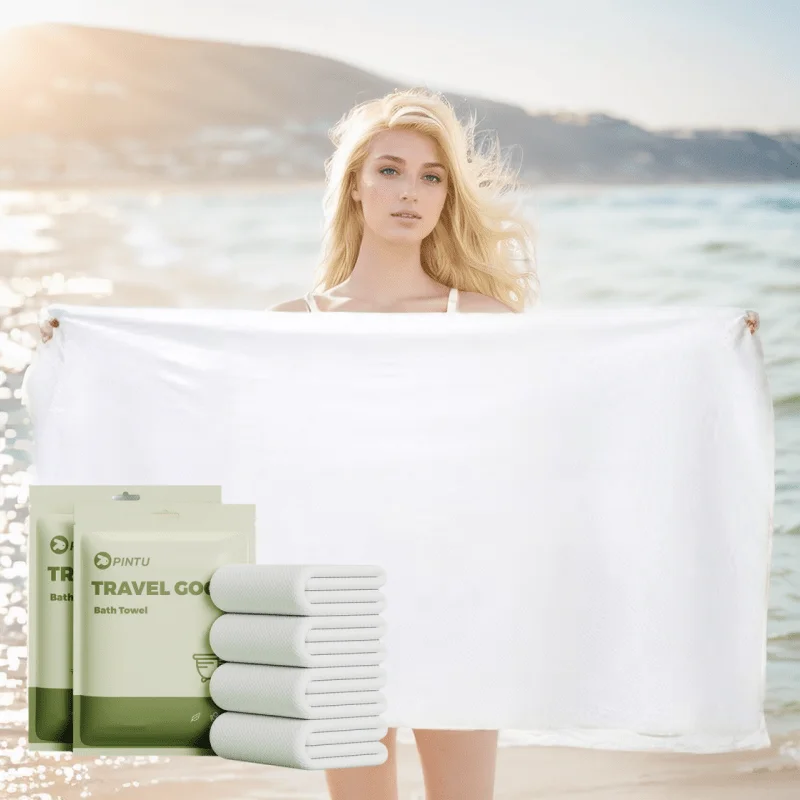 

4pcs Portable Disposable Bath Towels, Larger And Thicker, Individually Packaged, Soft, Skin-friendly And Comfortable For Bathing