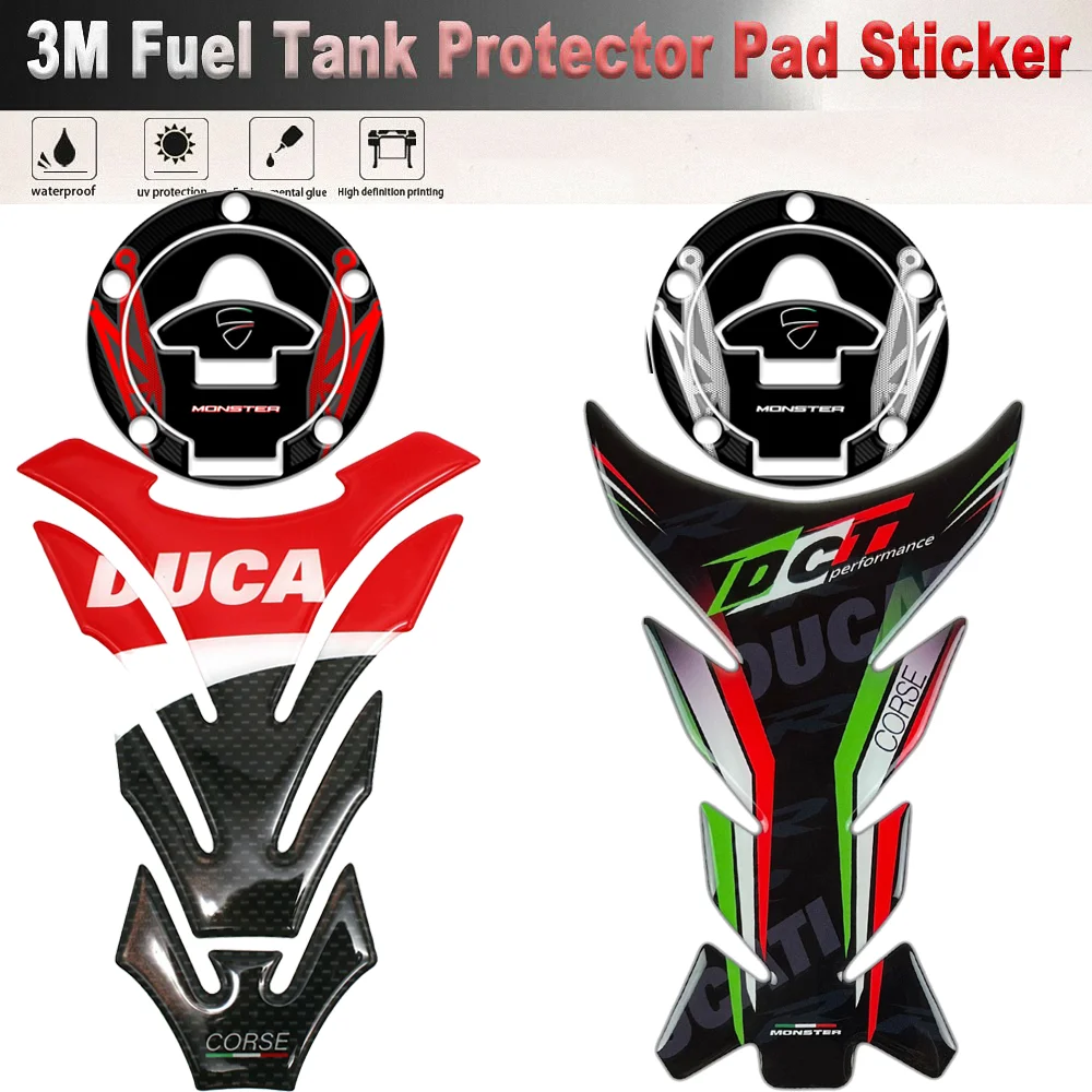 

For Ducati Stickers Motorcycle Accessories Tank Pad Protector Cover Part Decal S2R Monster 1200 950 937 900 821 800 797 620 2024