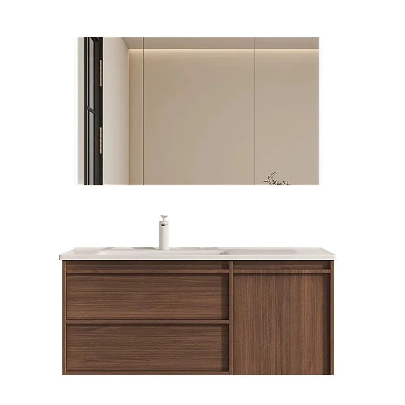 

Ceramic integrated basin, bathroom cabinet, intelligent multi-function induction sweeping robot combination hand washing basin,