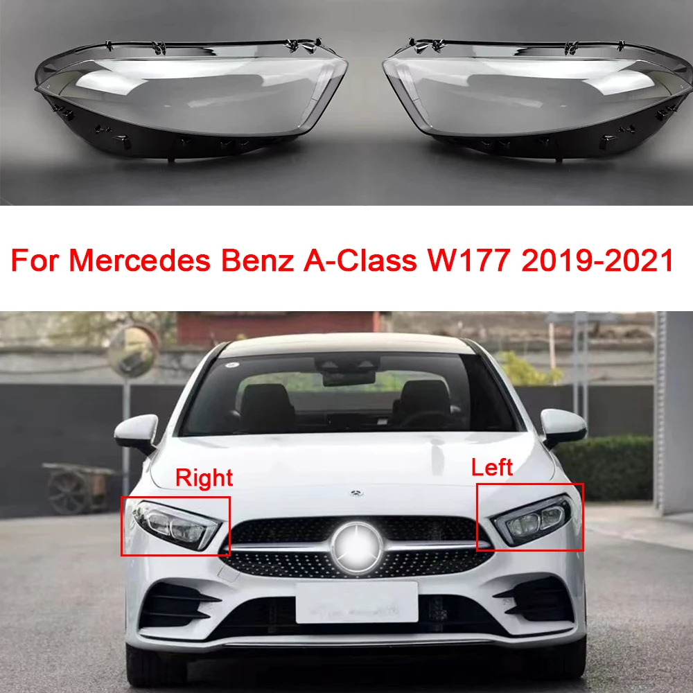 

For Mercedes Benz A-Class W177 2019-2021 Headlight Cover Lampshade Transparent Headlamp Shell Plexiglass Car Accessories