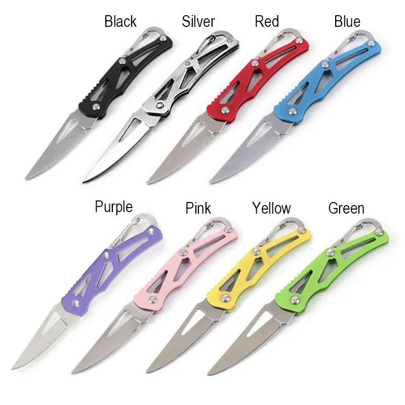 Stainless Steel Blade Shaped Knife Outdoor Camping Self Defense Emergency Survival Knife Tool Folding Portable Key Knife