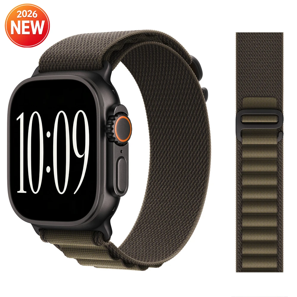 Alpine Loop-band voor Apple Watch Ultra 4 3 2, 49 mm, 45 mm, 44 mm, 40 mm, 41 mm, 46 mm, 42 mm, iWatch Series 12, 11, 10, SE, 9, 8, 7, 6.