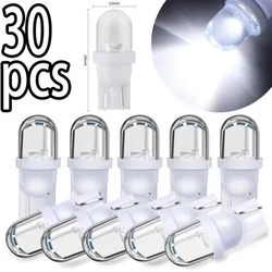 30pcs Car T10 Led Bulbs LED Light Cold White Silica Auto Interior Dome Reading Wedge Side Door Trunk Lamp License Plate Lamp 12V