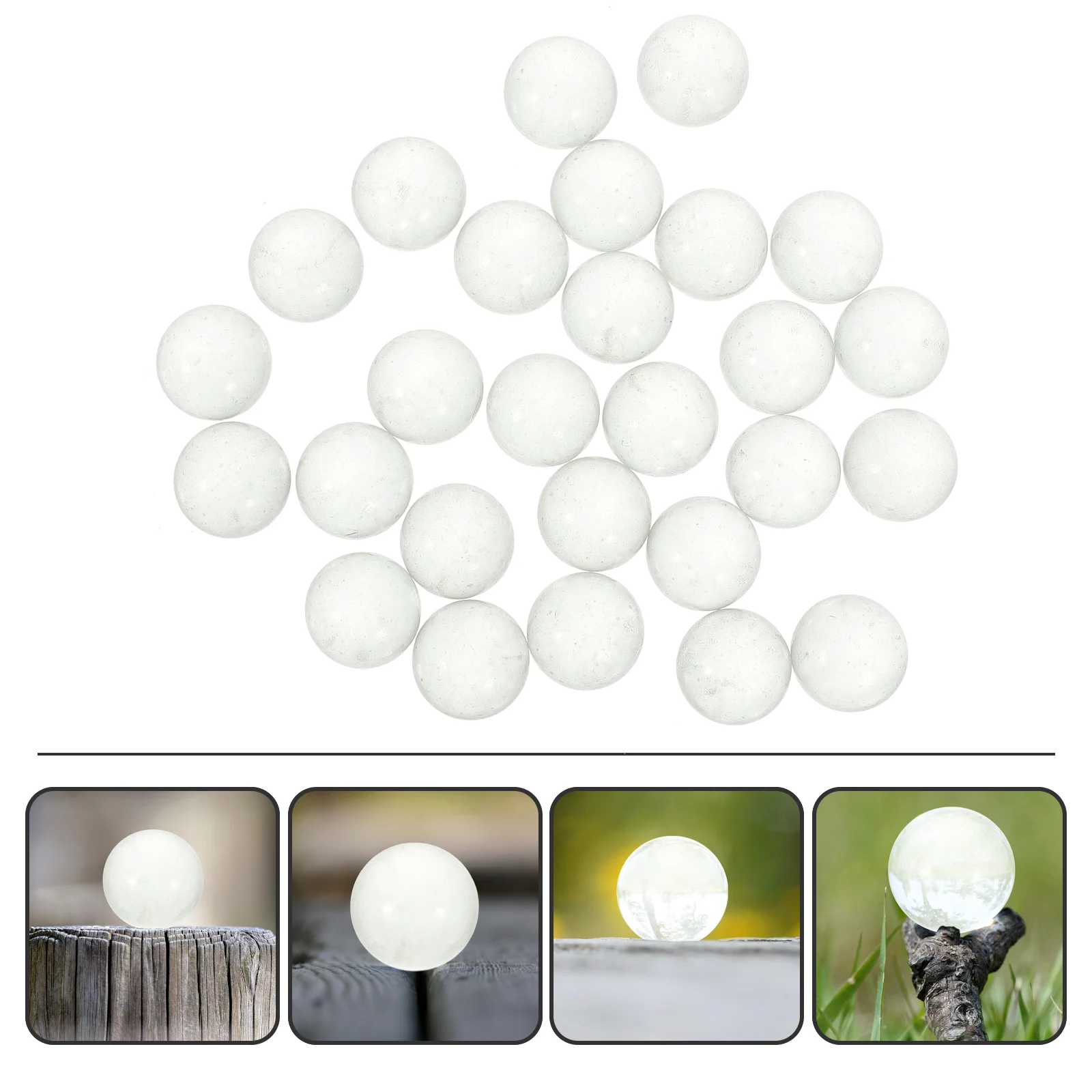 90 Pcs Clear Glass Beads Marble Small Filling Stones Ordinary Ornaments for Crafts Fillable Vase