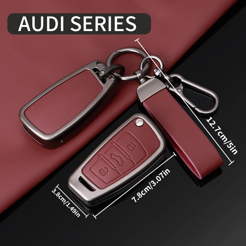 Metal Key Protective Case,For Audi A1 A3 A4 A5 A6 A7 Q3 Q5 Q7 S3 S4 S6 RS3 TT 8P 8L 8V C5 C6 - Remote Control Cover key gadgets view 2